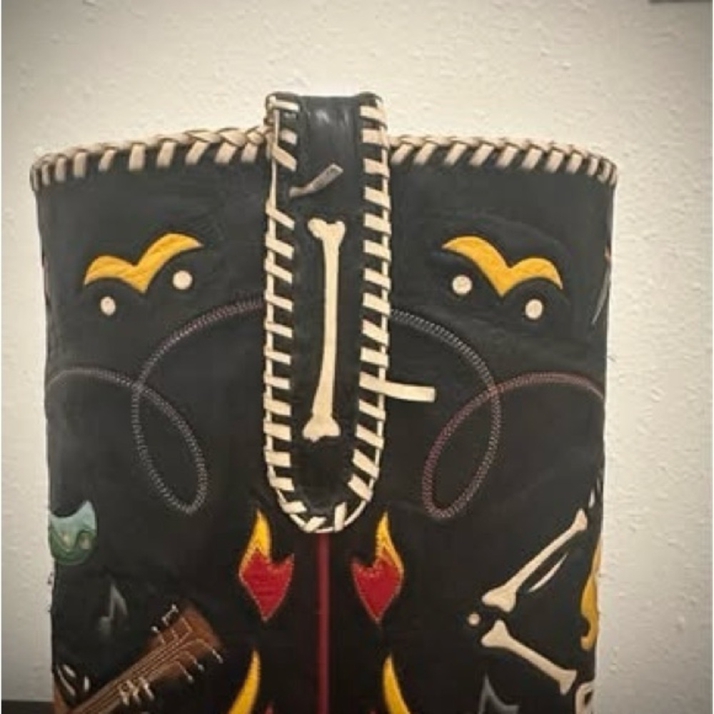 Vintage Rocketbusters Cowboy Boots with Colorful Skeleton Design - Picture 11 of 11